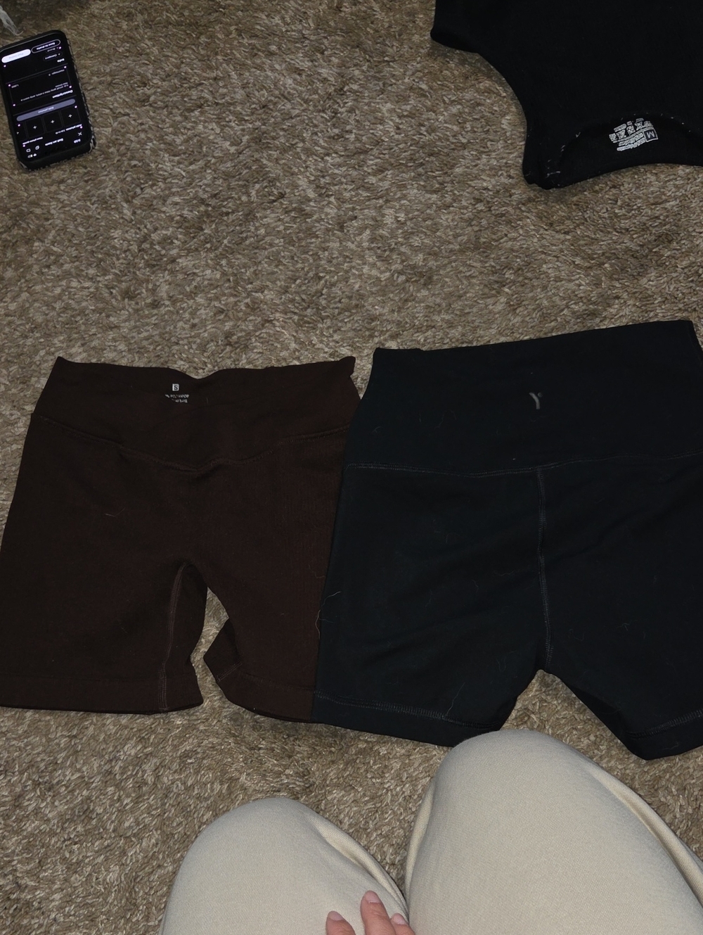 Women’s High-Waist Bike Shorts - Black and Brown